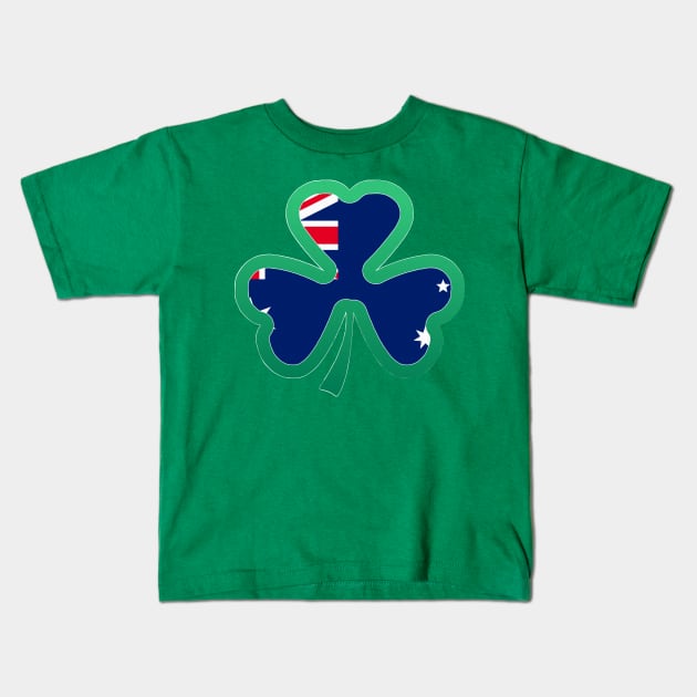 Australian Flag for st patricks day, Irish Shamrock Kids T-Shirt by Myteeshirts